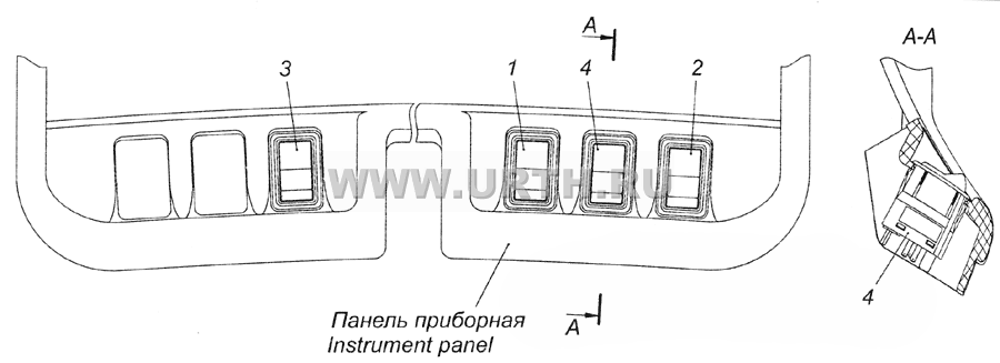 6520-4011033 Установка переключателей на панели приборной